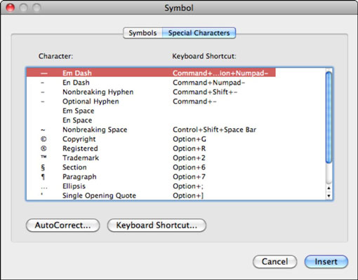 shortcut for paragraph symbol in word mac
